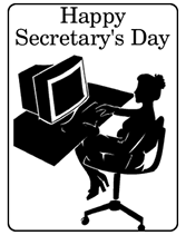 secretarys day greeting card silhouette