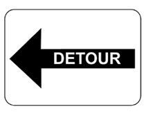 Detour Left printable sign