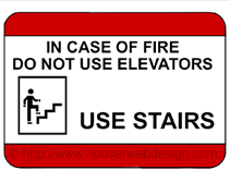 In Case of Fire Use Stairs printable sign
