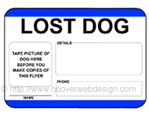 Lost Dog printable sign