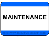 Maintenance Room printable sign