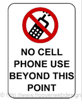 No Cell Phone Use Beyond This Point printable sign