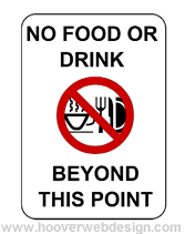 No Food Or Drink Beyond This Point printable sign