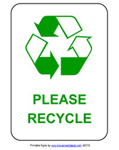 please recycle printable sign