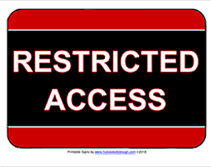 restricted access printable sign