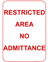 restricted area no admittance  printable sign