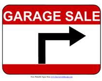 straight then turn right garage sale street sign