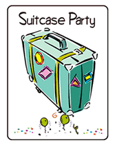 trunk suitcase party invitations