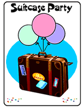 suitcase party invitations