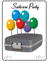 suitcase party invitations