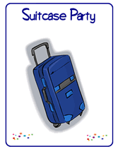 suitcase party invitations