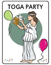 toga printable party invitations