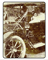 vintage greetings card with 1920's automobile