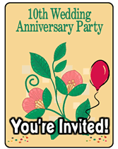 10th wedding anniversary party invitations