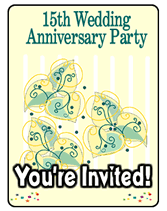 15th wedding anniversary party invitations