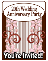 20th wedding anniversary party invitations