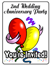 2nd wedding anniversary party invitations