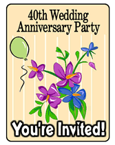 40th wedding anniversary party invitations