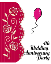 4th wedding anniversary party invitations