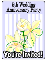 5 Year wedding anniversary party invitations