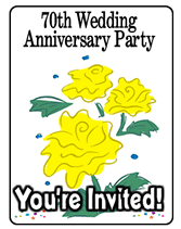70th wedding anniversary party invitations