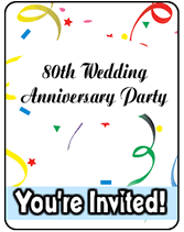 80th wedding anniversary party invitations to print