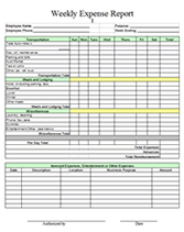 free printable weekly expense report