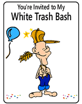 printable White Trash Bash party invitations