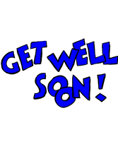 Blue printable get well soon Greeting Cards