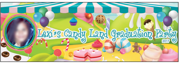 Custom Candyland Graduation Party Banner

