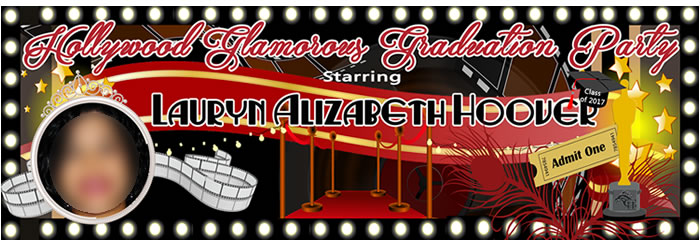 Custom Hollywood Graduation Banner