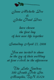 teal wedding invitations
