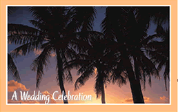 Free Orange Palms Wedding Invitation Template