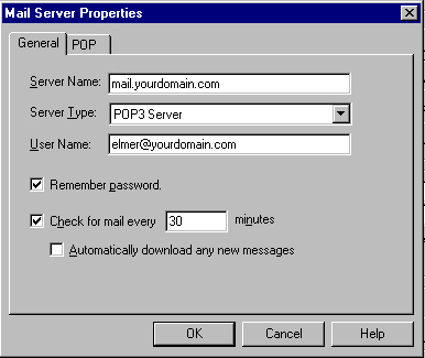 netscape mailserver properties