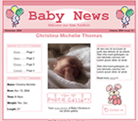 girl baby website template birth announcement