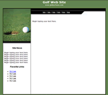 golf web page template