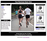 fitness exercise jogging running man woman web template